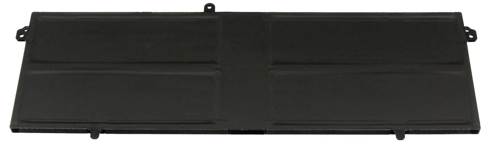Schwarzes rechteckiges elektronisches Panel oder Abdeckung mit Befestigungslaschen und Clips auf weißem Hintergrund.