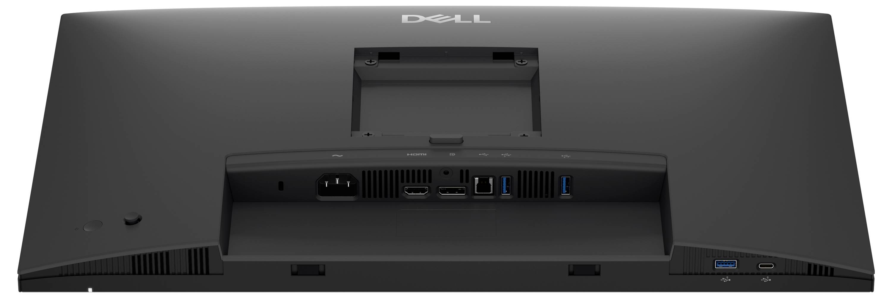 Hinter- und Vorderanschlüsse eines Projektors, gekennzeichnet mit HDMI 2.0, Kopfhörerbuchse, USB-A, USB-C 15W, USB-C 90W, Netztaste und 5-Wege-Steuerung.
