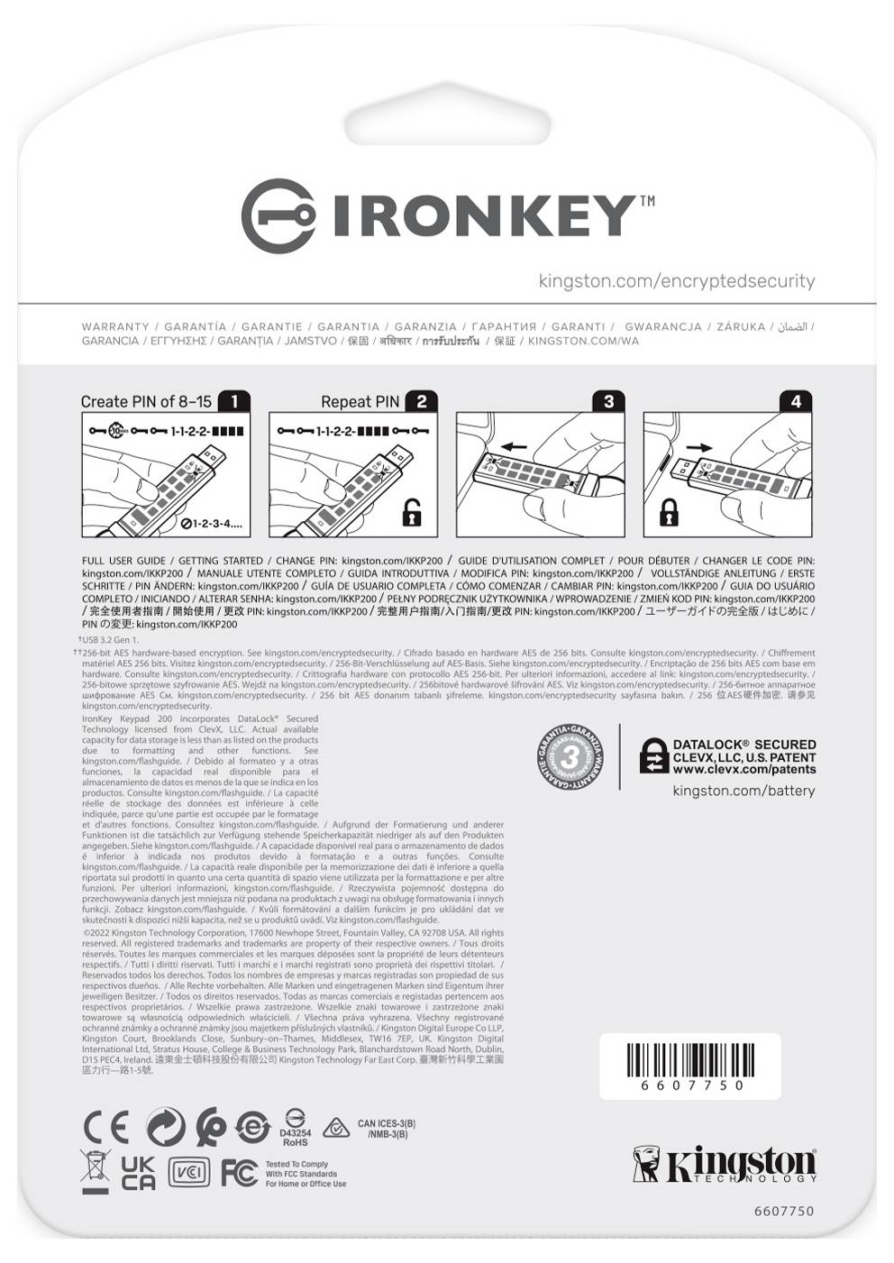 Kingston IronKey USB-Stick 512GB Blau IKKP200/512GB USB-A