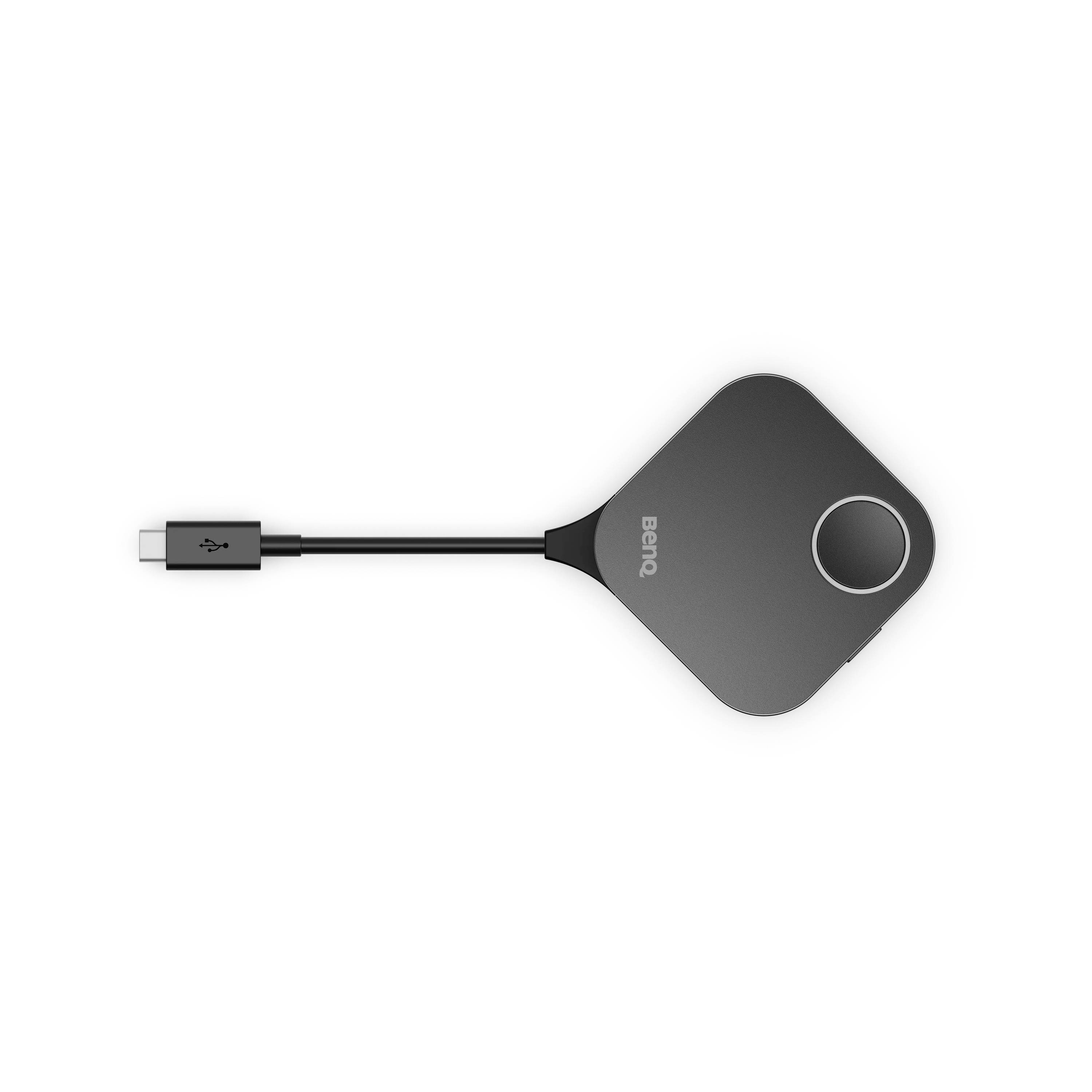 BenQ kabelloses Präsentations-Dongle mit USB-C-Kabel auf weißem Hintergrund.