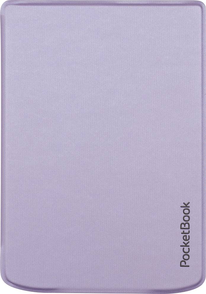 Lavendelfarben PocketBook e-Reader Schutzhülle mit abgerundeten Ecken und 'PocketBook'-Branding entlang der unteren rechten Kante.