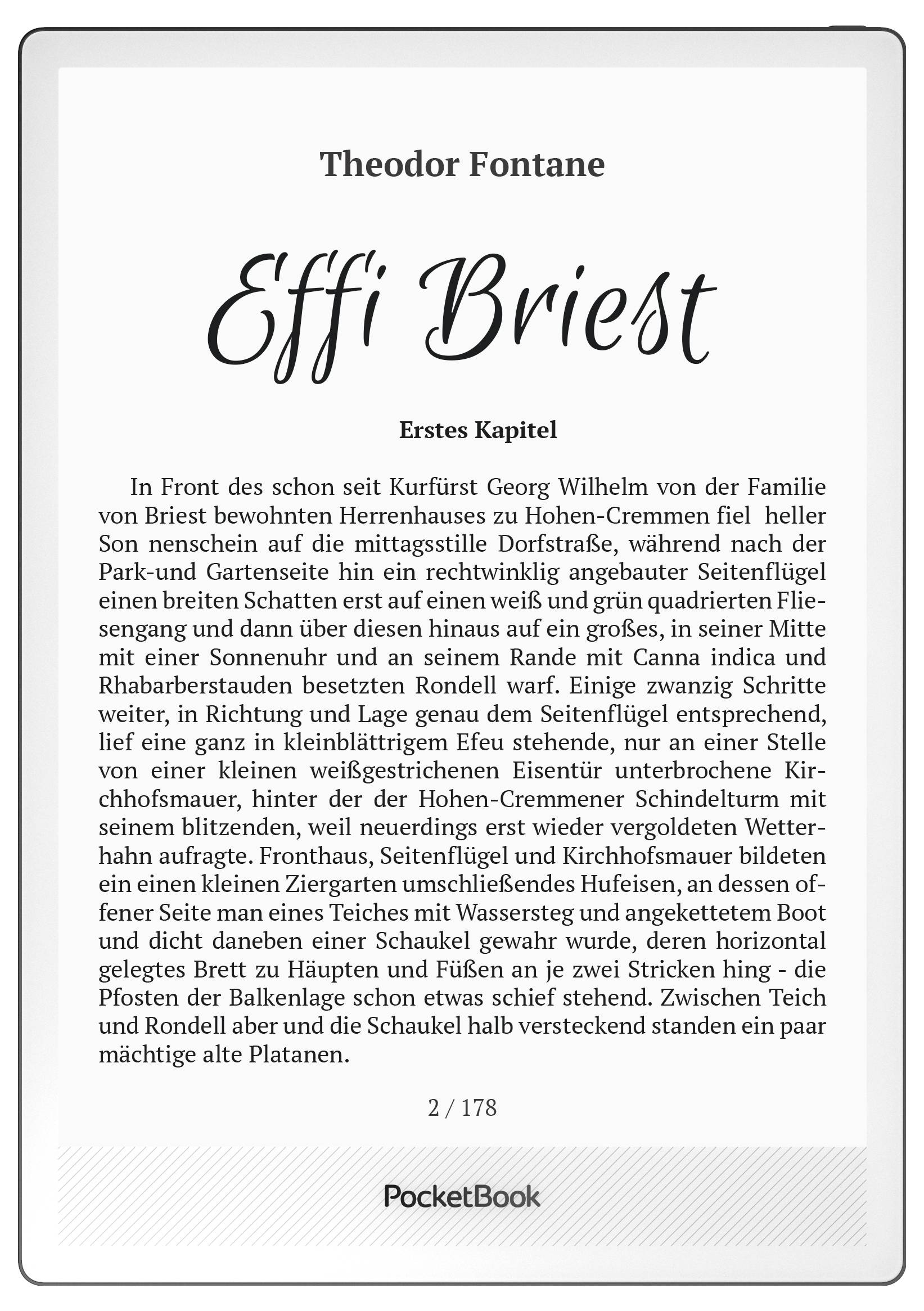E-Book-Seite mit dem Titel „Effi Briest