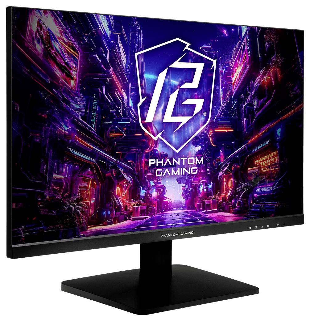 Ein Desktop-Monitor, der ein neon-cyberpunk 