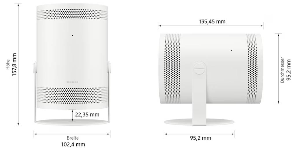 Samsung Beamer The Freestyle+ - AI Smart Projektor (2026) LED 550 ANSI-Lumen 1920 x 1080 Full HD Full HD, Mini Beamer, WLAN