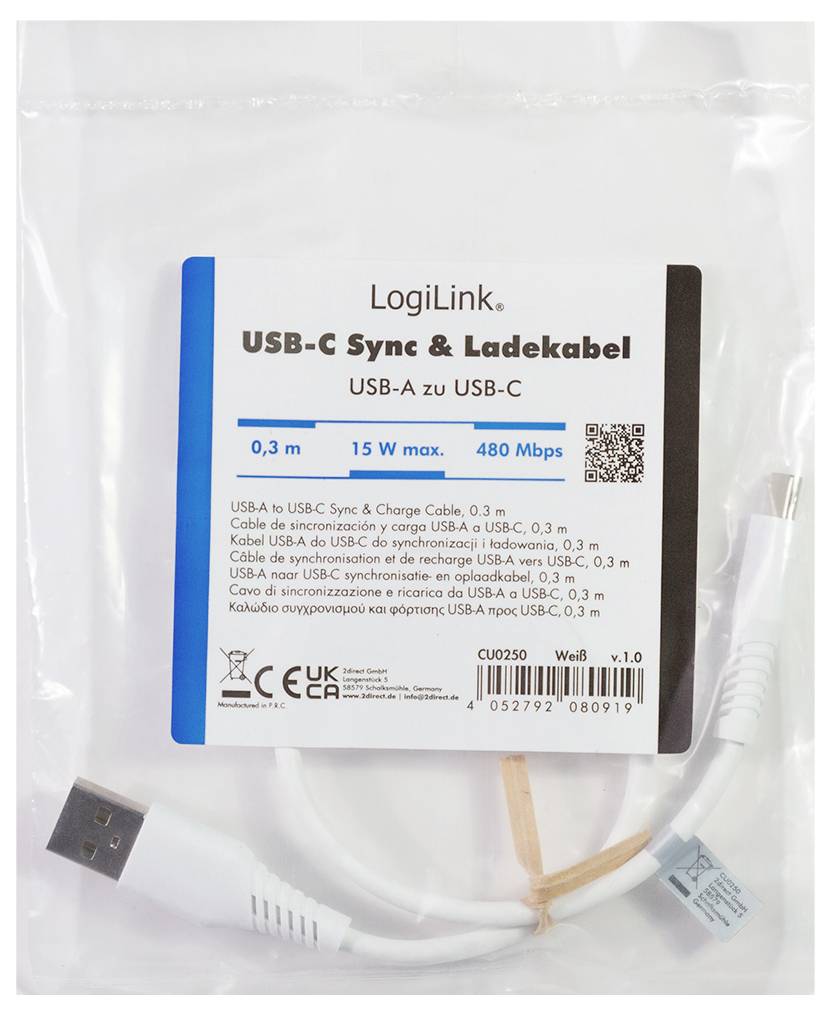 Lange schwarze Laptop-Batterie mit Etiketten, Warnsymbolen und einem Verbindungskabel oben vor weißem Hintergrund.