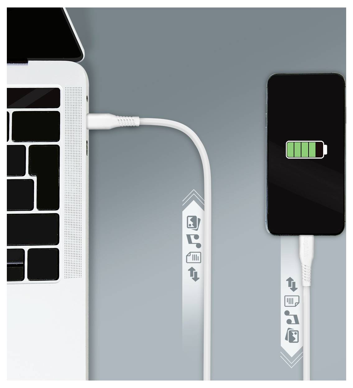 LogiLink USB-C® Kabel USB 2.0 USB-C® Stecker 0.3m Weiß CU0260