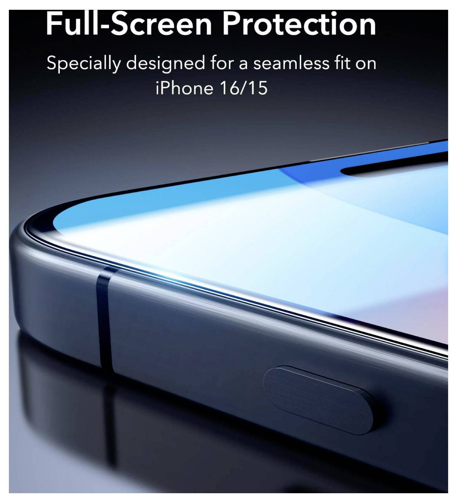 Werbebild eines Displayschutzes mit der Aufschrift „Full-Screen Protection