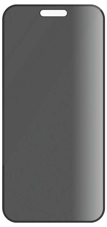 Leerer grauer Smartphone-Bildschirm mit abgerundeten Ecken und einer zentrierten Frontkamera-Aussparung oben.
