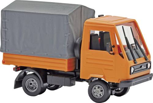Busch 42253 H0 LKW Modell Multicar M26 mit Pritsche/Plane, Orange