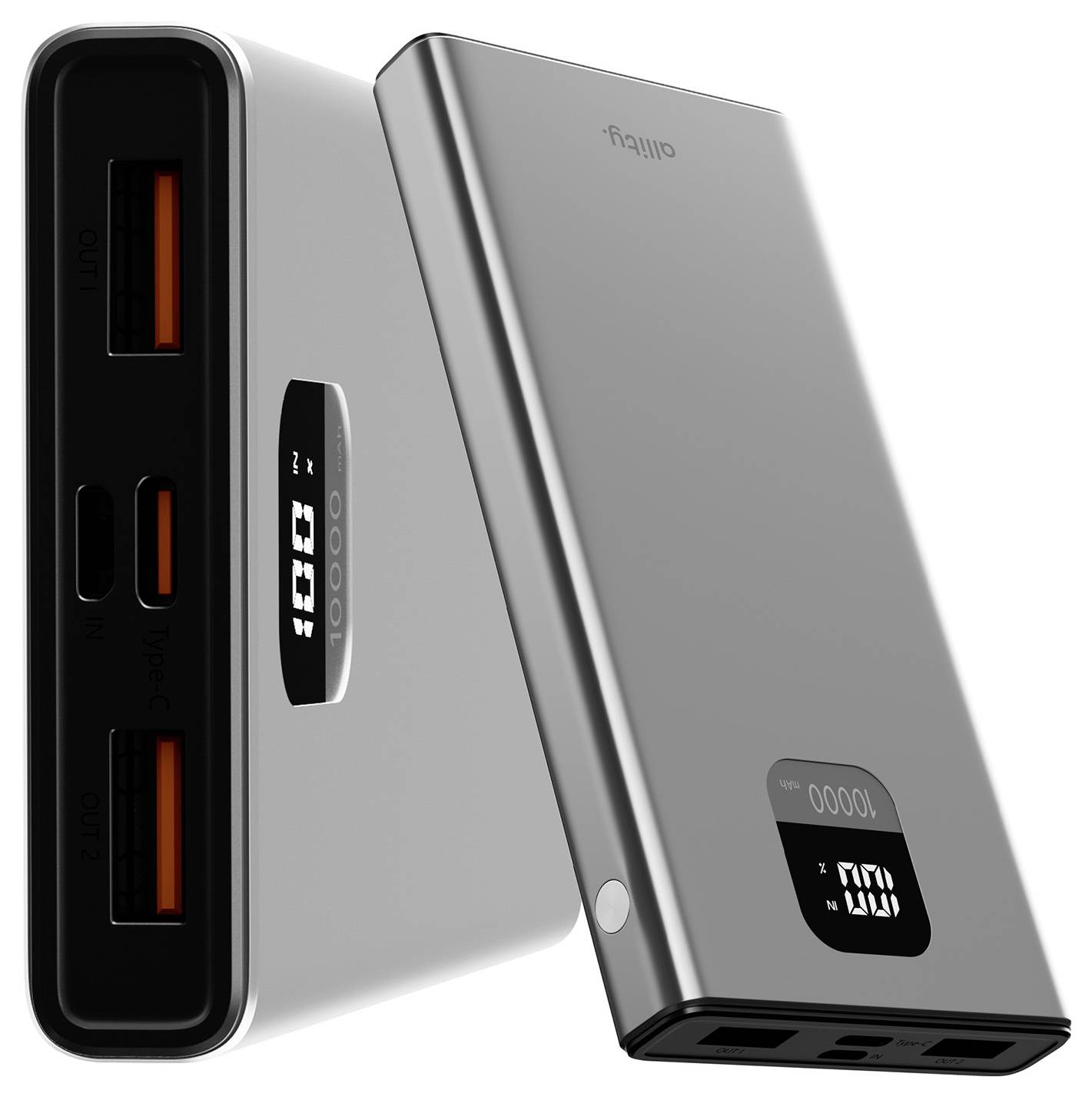 Allity APB-100 Powerbank 10000 mAh Quick Charge, USB PD LiPo USB-C®, USB-A Grau