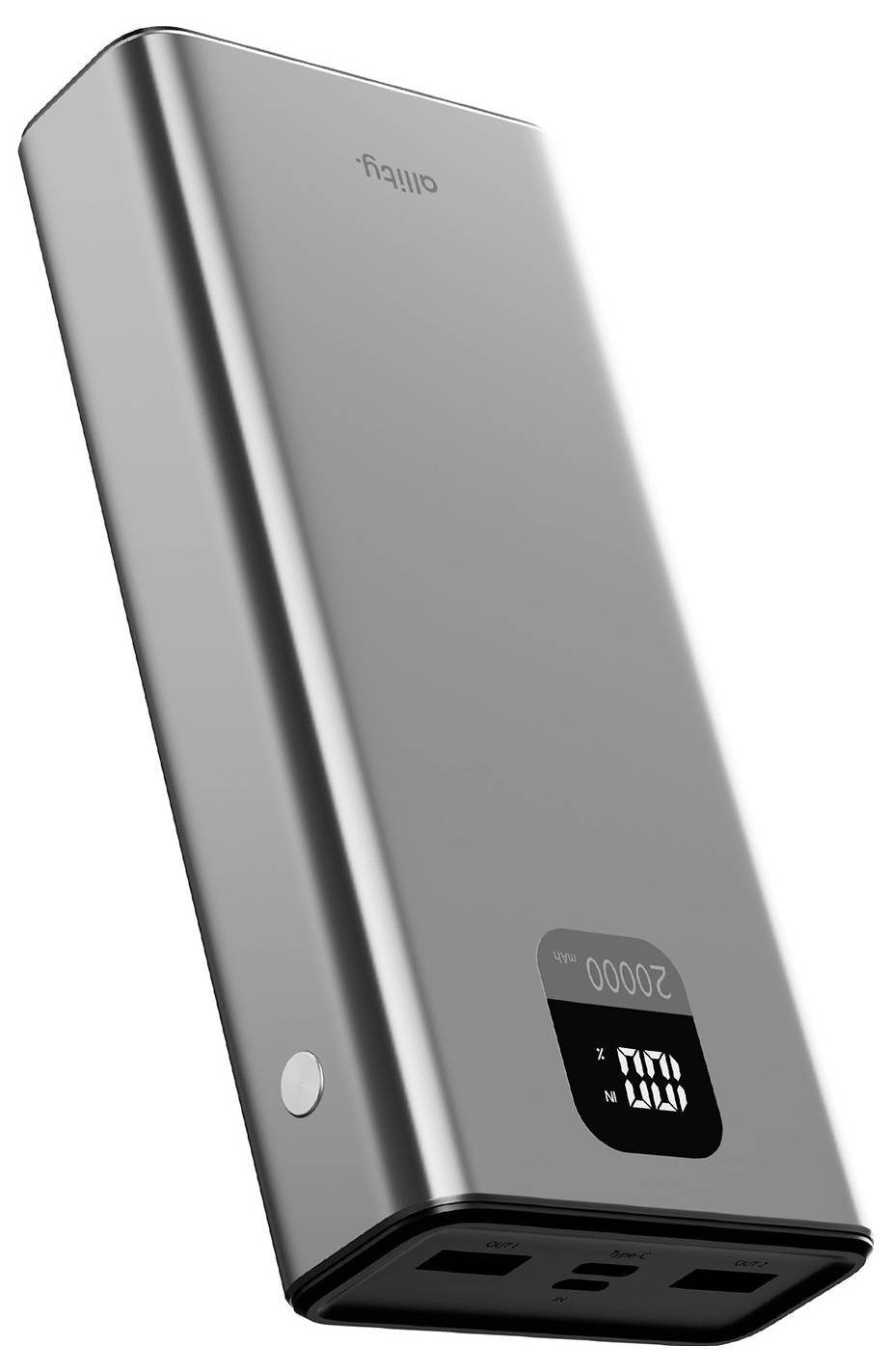 Allity APB-100 Powerbank 20000 mAh Quick Charge, USB PD LiPo USB-C®, USB-A Grau Statusanzeige