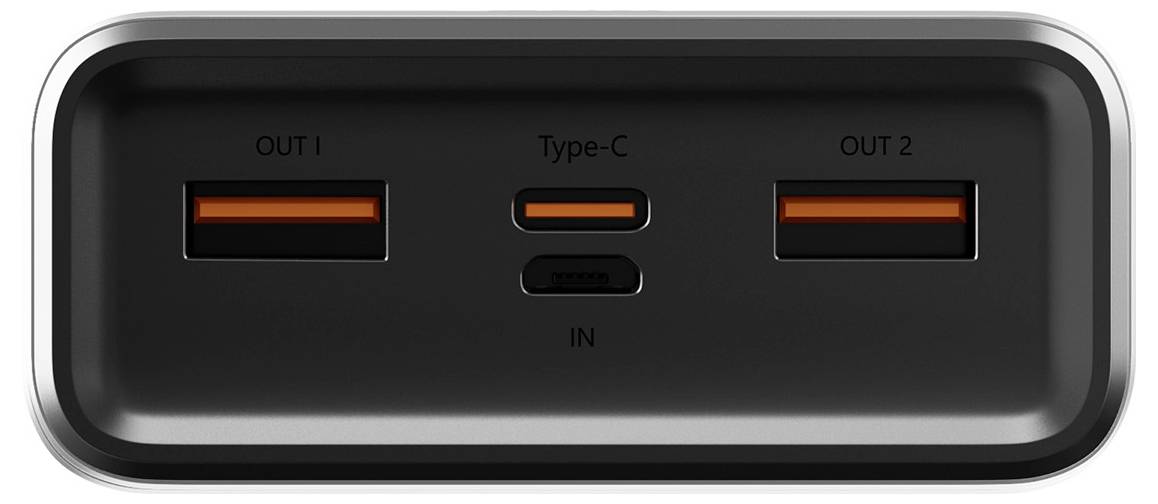Allity APB-100 Powerbank 20000 mAh Quick Charge, USB PD LiPo USB-C®, USB-A Grau Statusanzeige