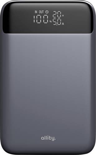 Allity APB-200 Powerbank 19200 mAh Quick Charge, USB PD LiPo Grau Statusanzeige