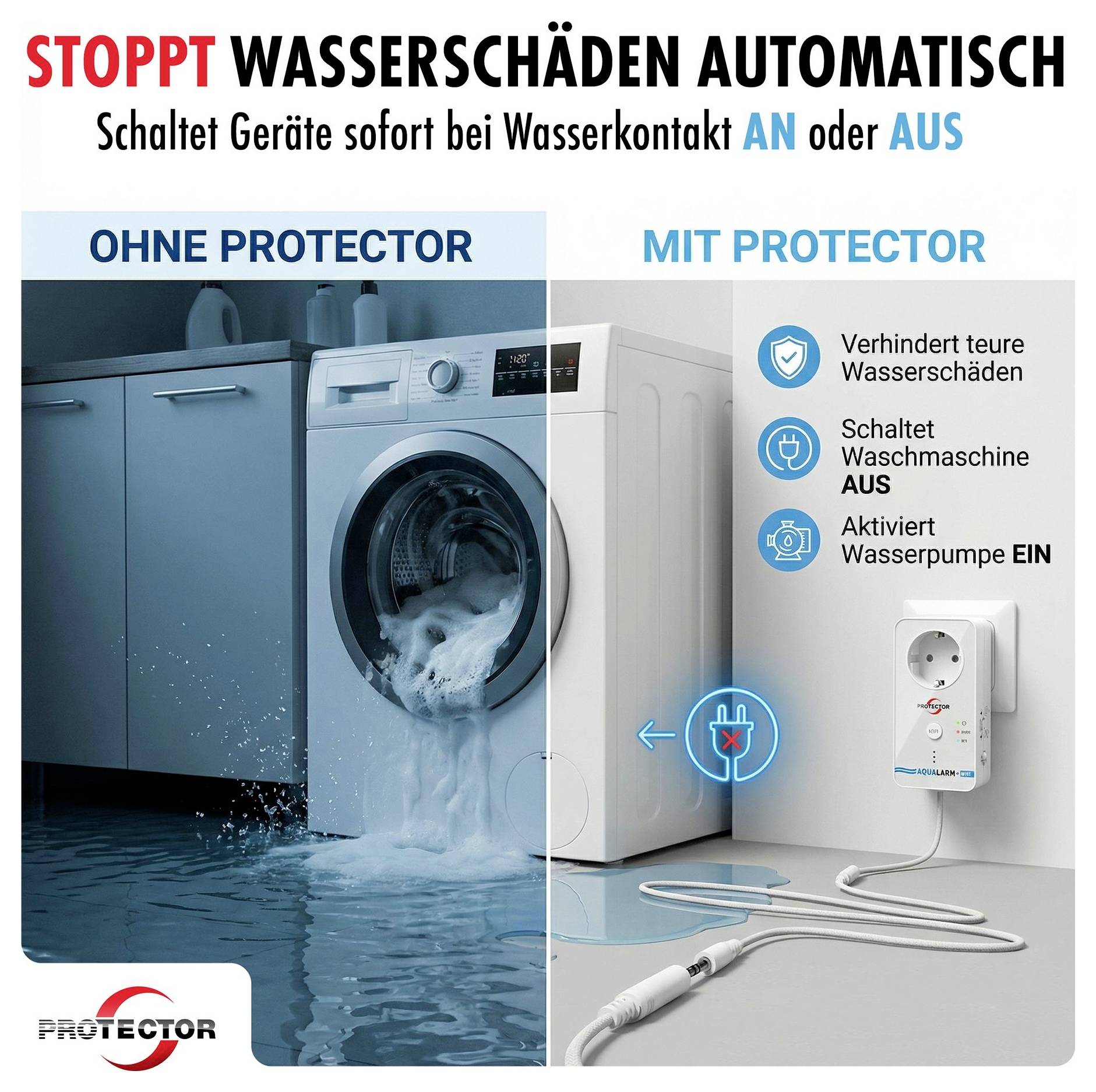 Protector 15035 WA-14 Wassermelder mit App-Steuerung
