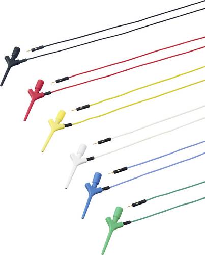 VOLTCRAFT PP-15 Mini Grabber Set 6-fach Steckanschluss 0.64 mm CAT I Dual Connect mit Pin Kabel