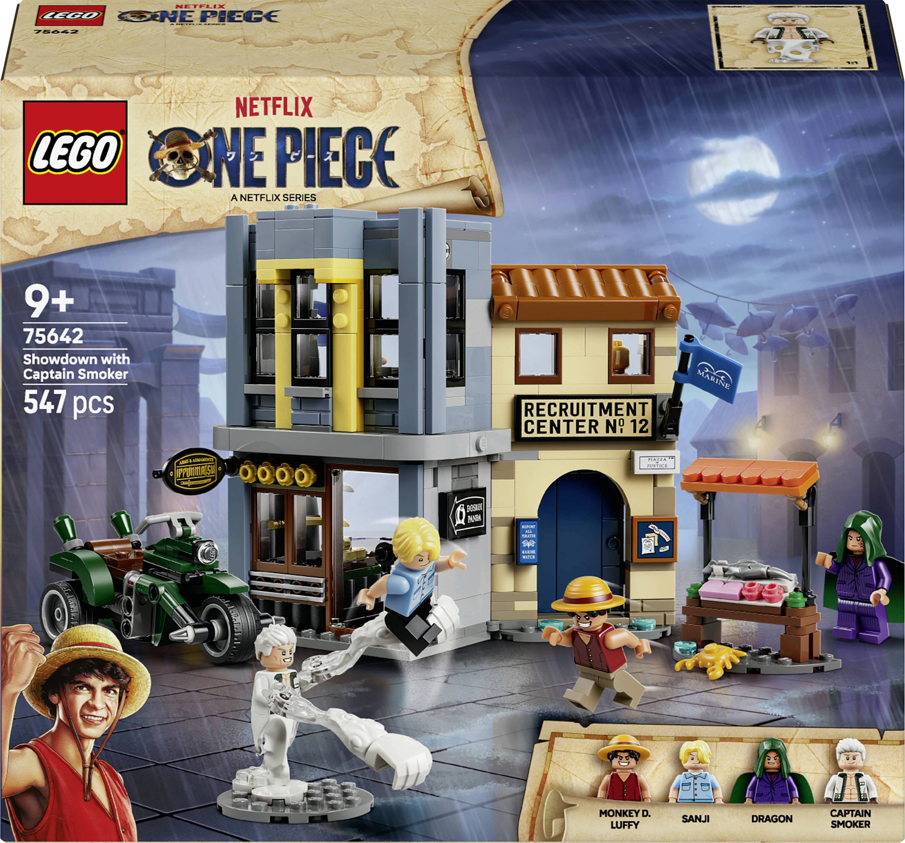 75642 LEGO® ONE PIECE Showdown mit Kapitän Smoker; Bau- und Spielset; Diorama zum Ausstellen; Geschenk für Kinder ab 9 Jahren; Minifiguren: Monkey