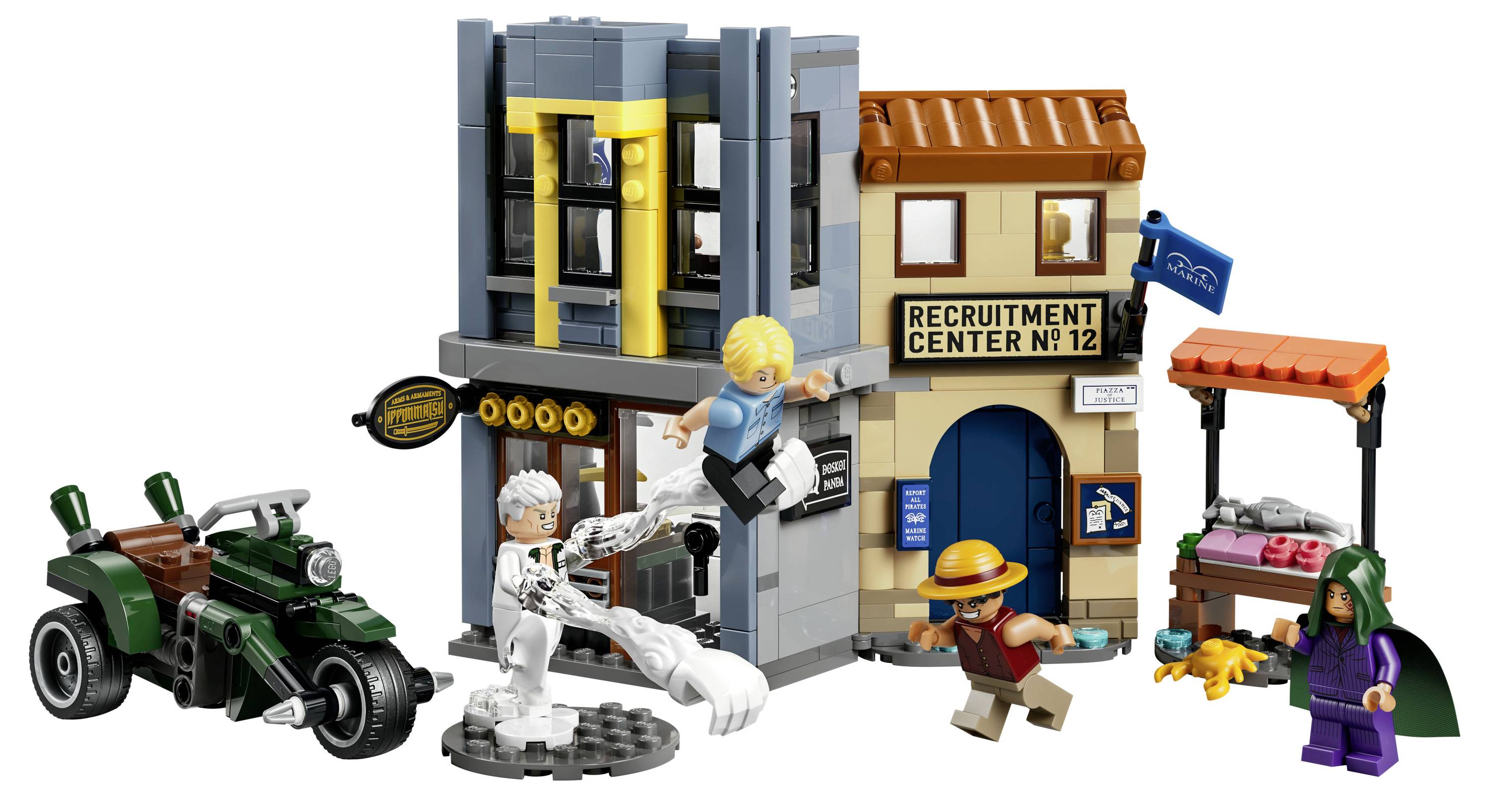 75642 LEGO® ONE PIECE Showdown mit Kapitän Smoker; Bau- und Spielset; Diorama zum Ausstellen; Geschenk für Kinder ab 9 Jahren; Minifiguren: Monkey