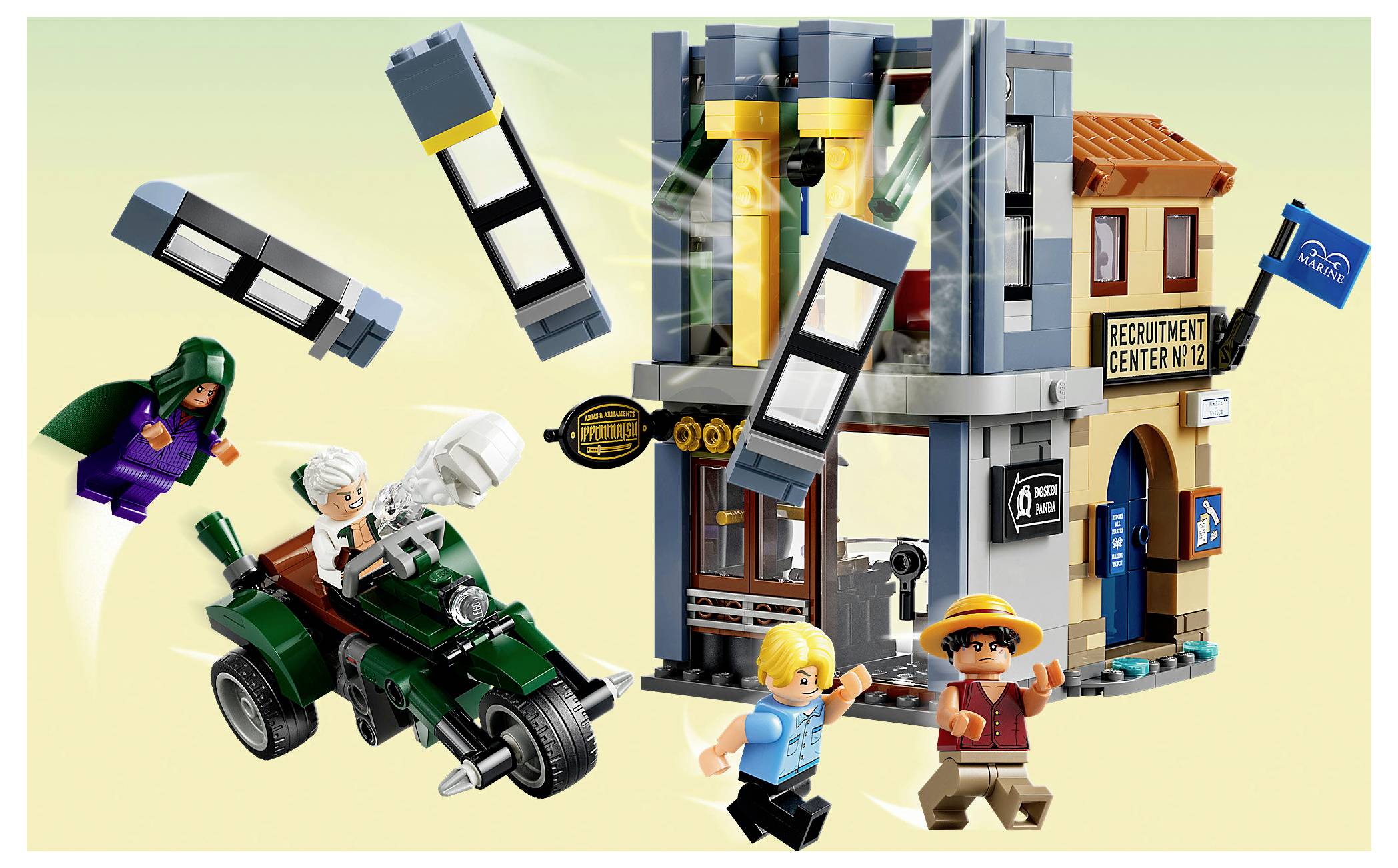 75642 LEGO® ONE PIECE Showdown mit Kapitän Smoker; Bau- und Spielset; Diorama zum Ausstellen; Geschenk für Kinder ab 9 Jahren; Minifiguren: Monkey