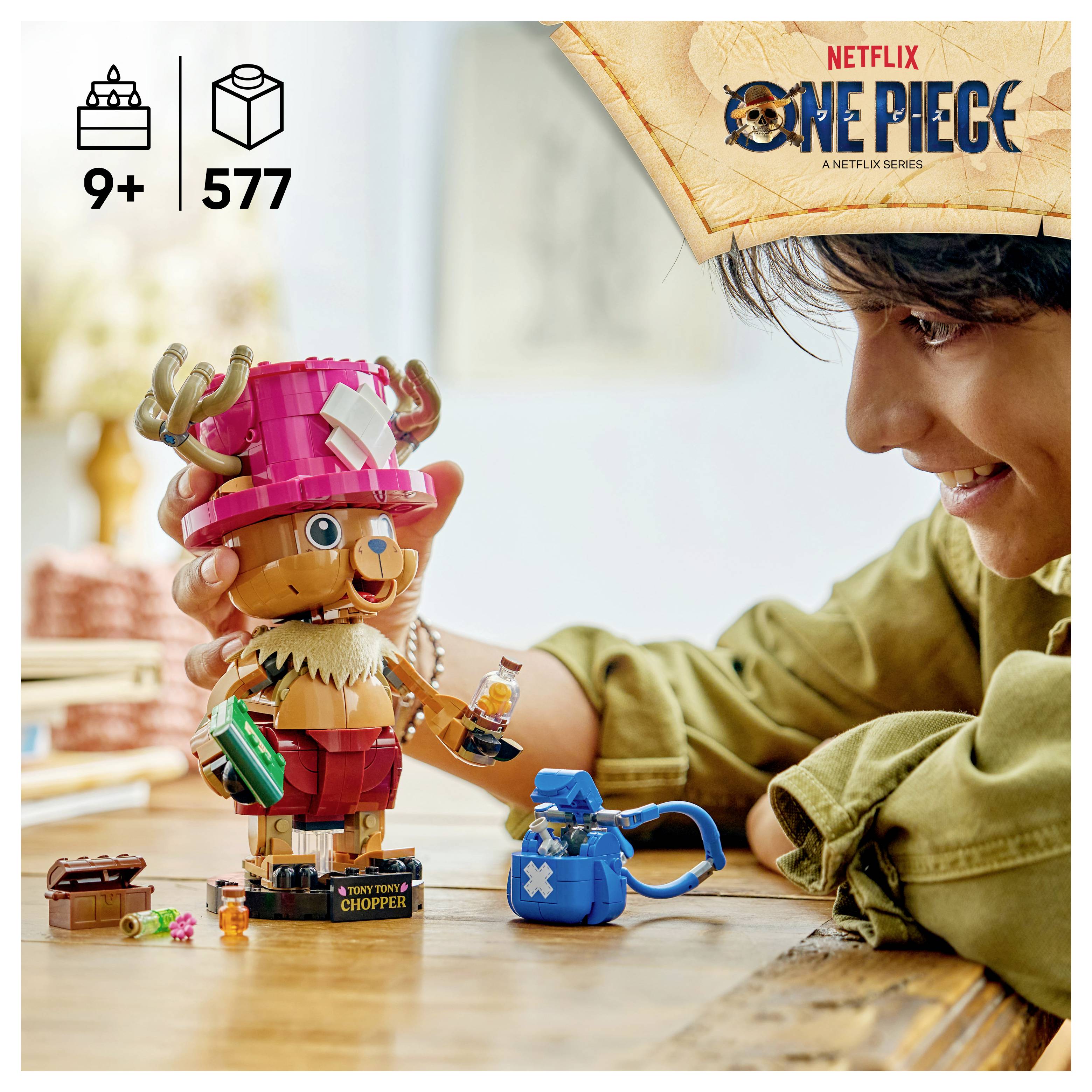 75643 LEGO® ONE PIECE Tony Tony Chopper; Fanartikel; Zimmerdeko; Bauset mit LEGO Figur für Kinder ab 9 Jahren; Geschenk für Fans der Netflix-Realve