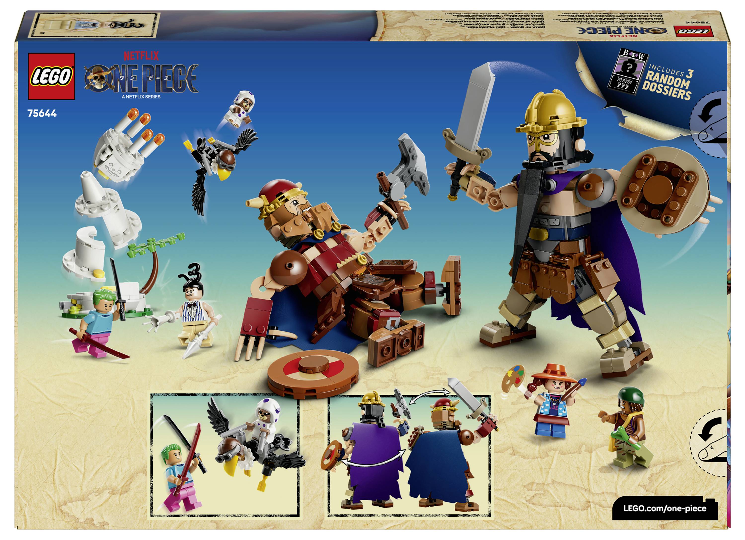 75644 LEGO® ONE PIECE Woogey vs. Boogey – Riesen aus Little Garden; Bauset mit 8 LEGO Figuren für Fans der ONE PIECE Realverfilmung; Geschenk für