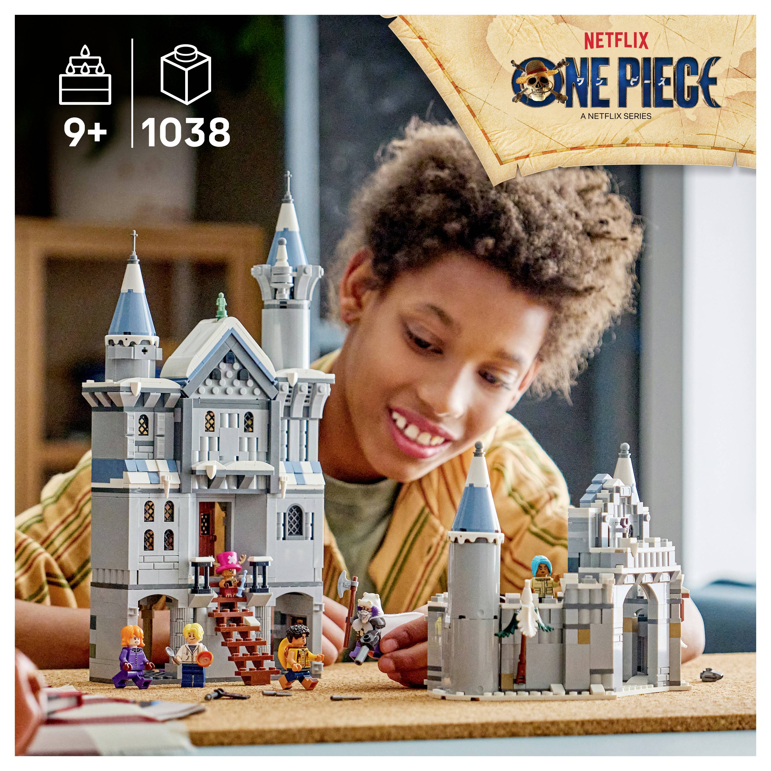 75645 LEGO® ONE PIECE Duell im Schloss Drumm; Spielzeug für Kinder ab 9 Jahren; Bauset mit mehrstöckigem Schloss und 6 Minifiguren; Geschenk für