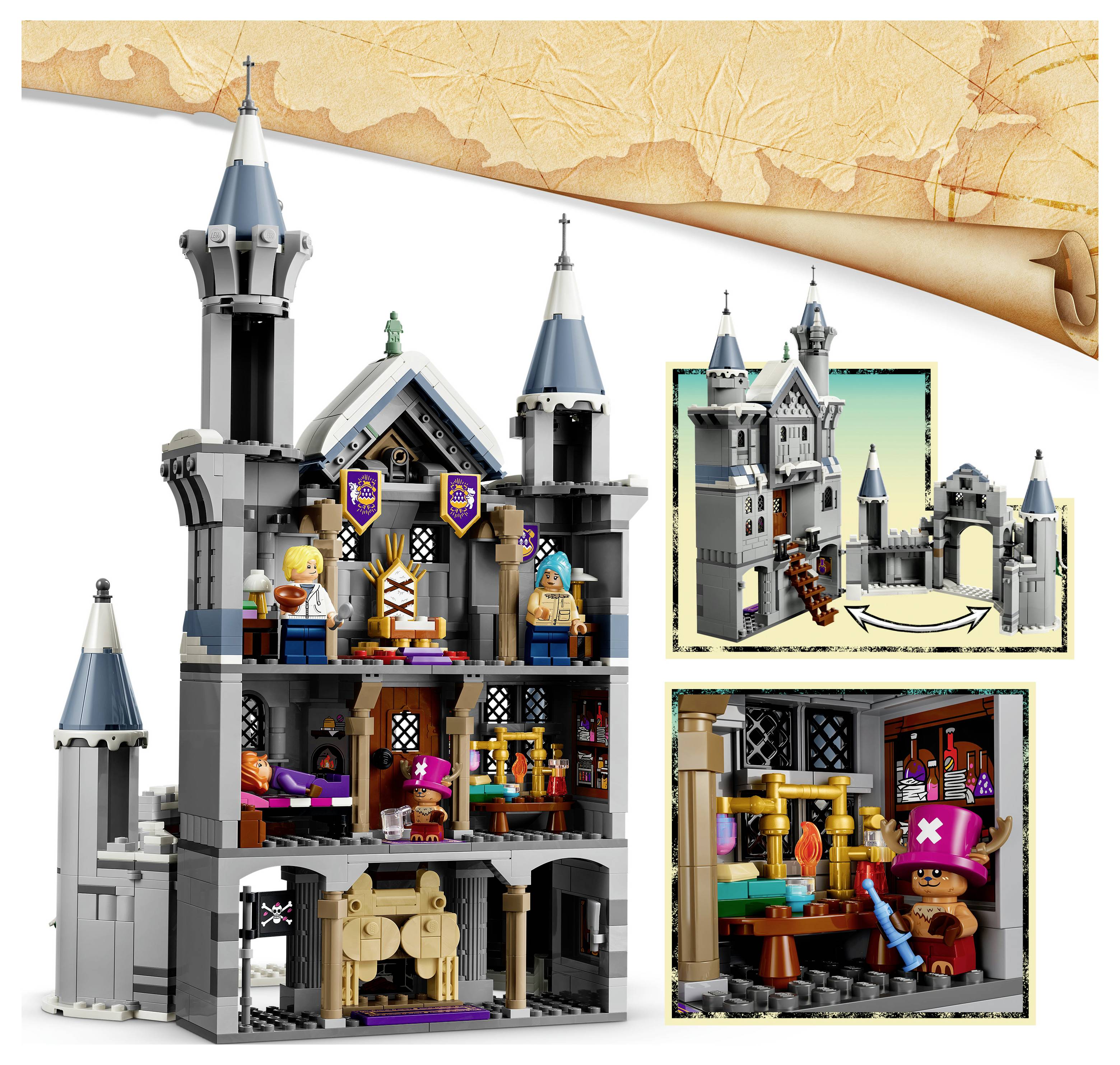 75645 LEGO® ONE PIECE Duell im Schloss Drumm; Spielzeug für Kinder ab 9 Jahren; Bauset mit mehrstöckigem Schloss und 6 Minifiguren; Geschenk für