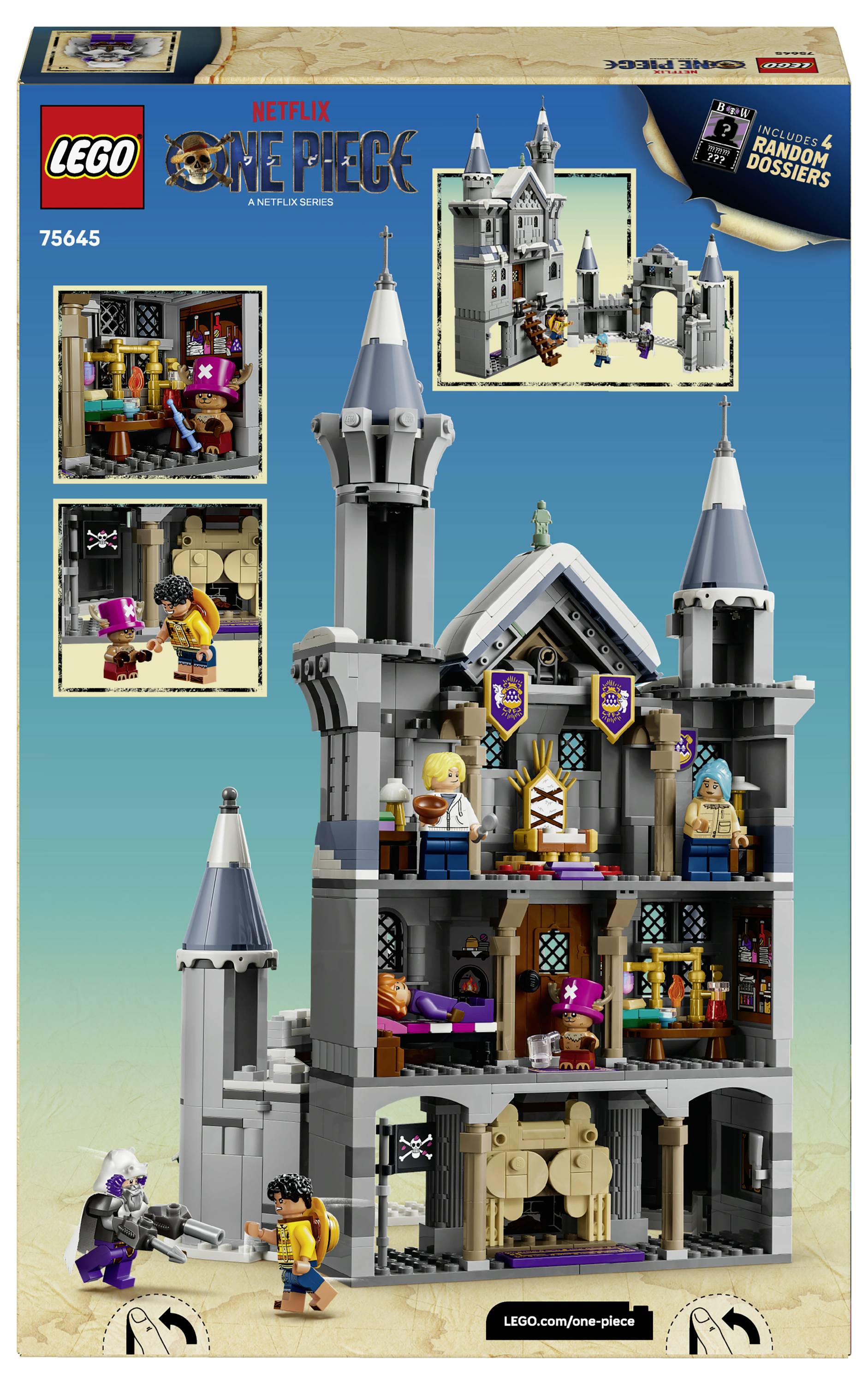75645 LEGO® ONE PIECE Duell im Schloss Drumm; Spielzeug für Kinder ab 9 Jahren; Bauset mit mehrstöckigem Schloss und 6 Minifiguren; Geschenk für
