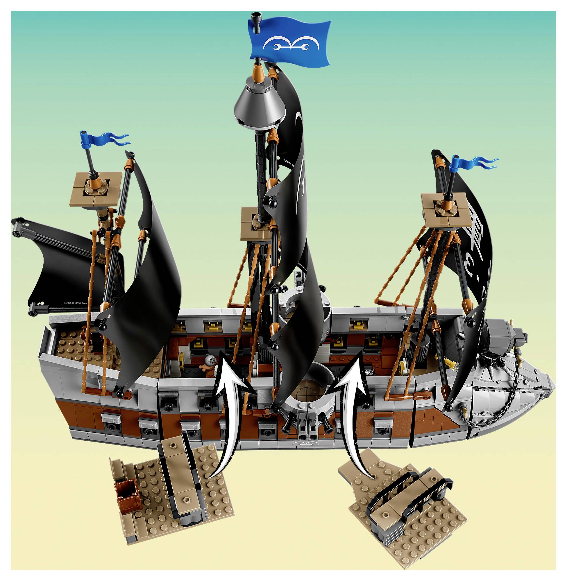 75646 LEGO® ONE PIECE Garps Marineschlachtschiff; Bauset mit 8 Minifiguren für Rollenspiele; Fanartikel zur Netflix-Realverfilmung von ONE PIECE; Ge