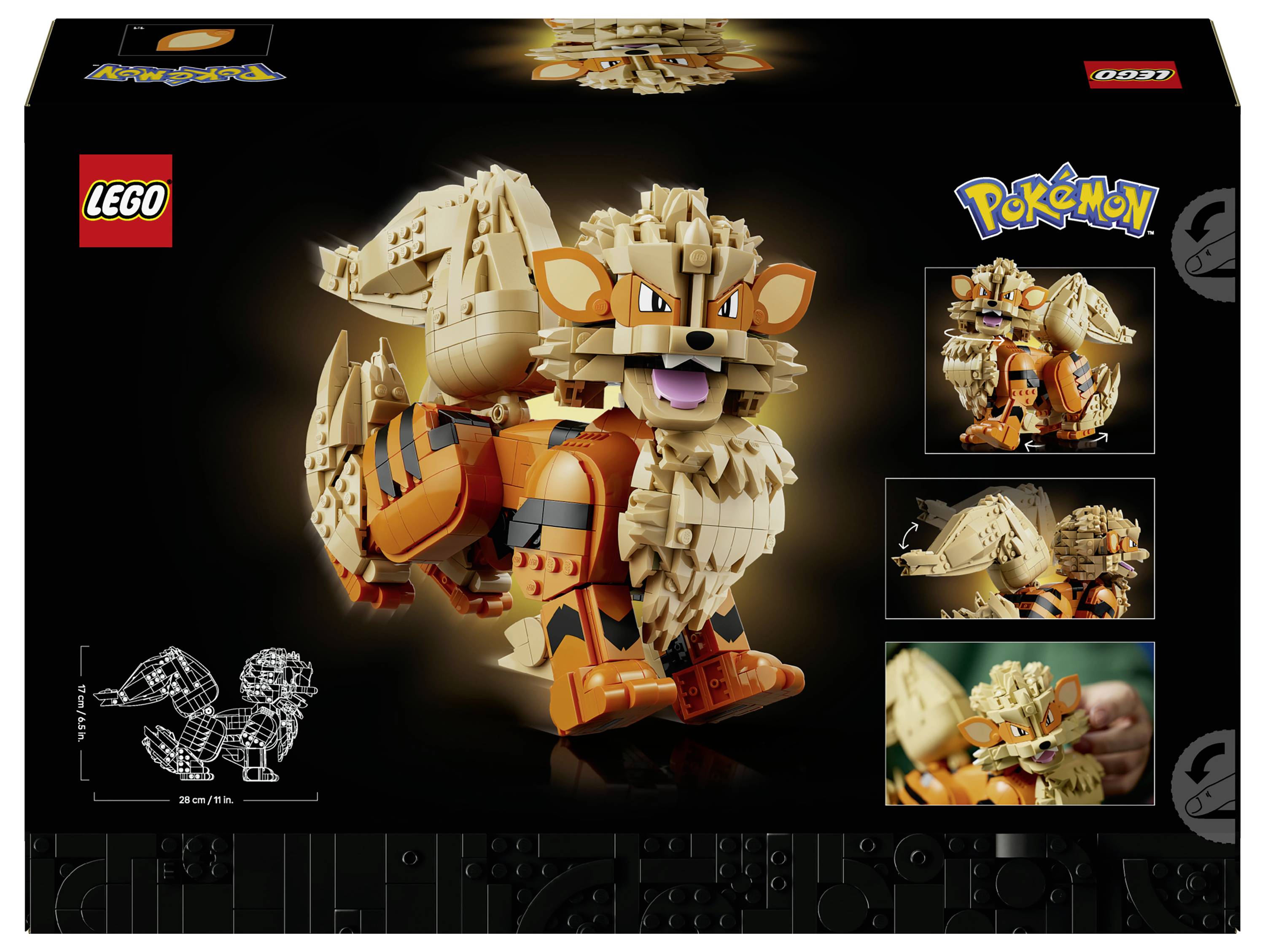 72160 LEGO® Pokémon Arkani; Bauset; baubare Figur mit beweglichen Körperteilen; bewegliche Pokémon-Figur; detailreiche Pokémon-Zimmerdeko; Sammle