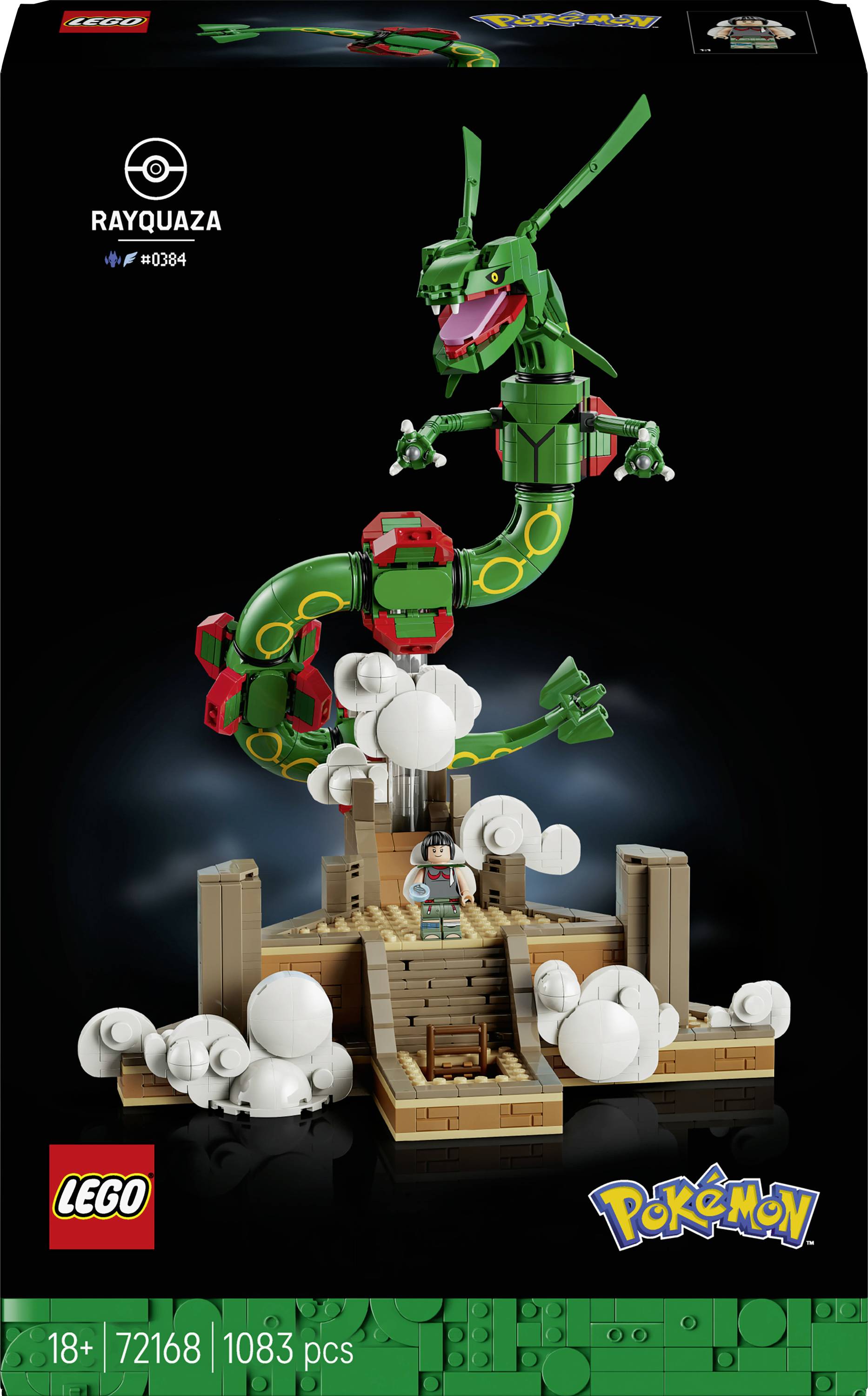 72168 LEGO® Pokémon Rayquaza; Bauset; bewegliche Charaktere; Flug- und Drachentyp; Pokémon-Zimmerdeko; Geschenk