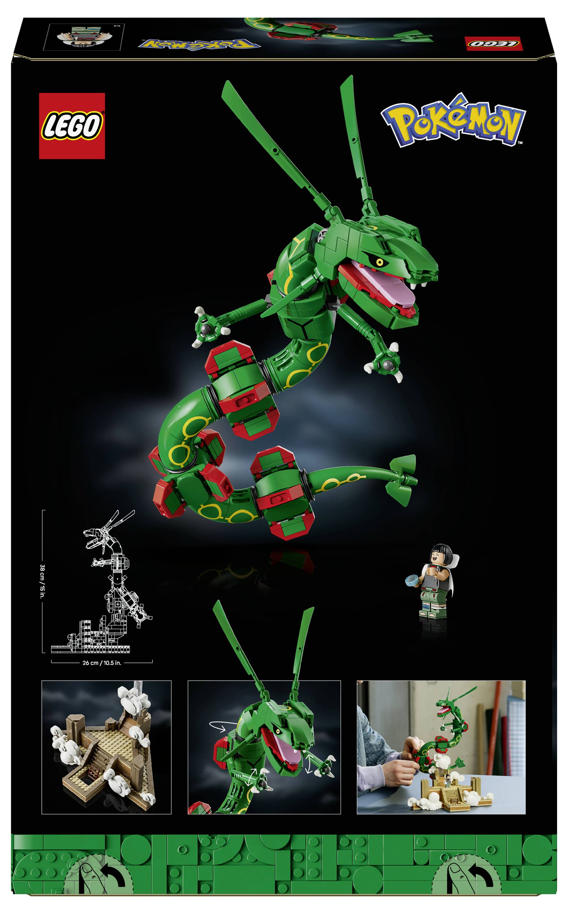 72168 LEGO® Pokémon Rayquaza; Bauset; bewegliche Charaktere; Flug- und Drachentyp; Pokémon-Zimmerdeko; Geschenk