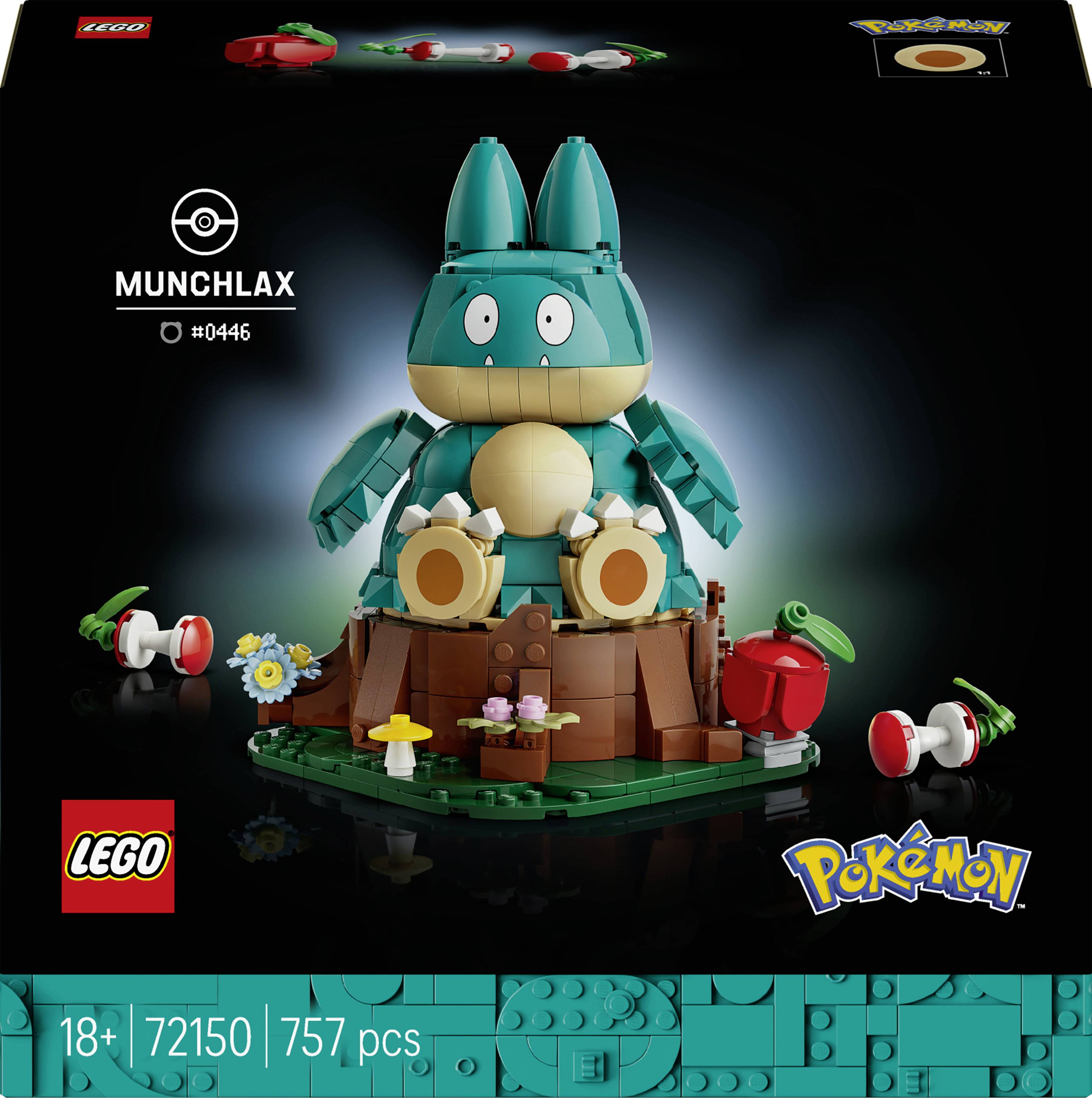 72150 LEGO® Pokémon Mampfaxo; Figur aus dem Videospiel zum Sammeln, Bauen und Ausstellen; bewegliches Modell; Geschenk für erwachsene Gamer