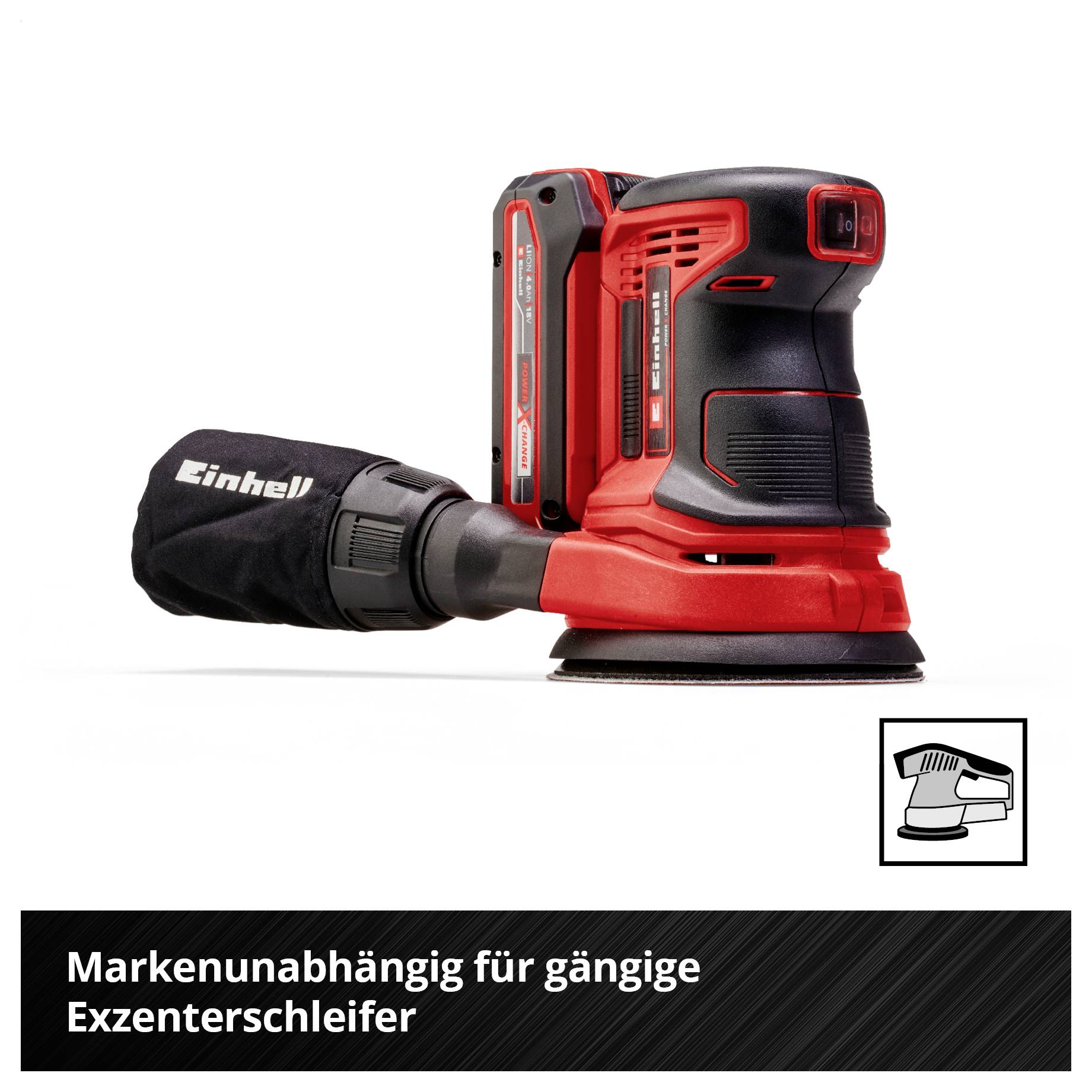 Akku-Exzenterschleifer mit Staubbeutel, Markenunabhängig für gängige Exzenterschleifer.