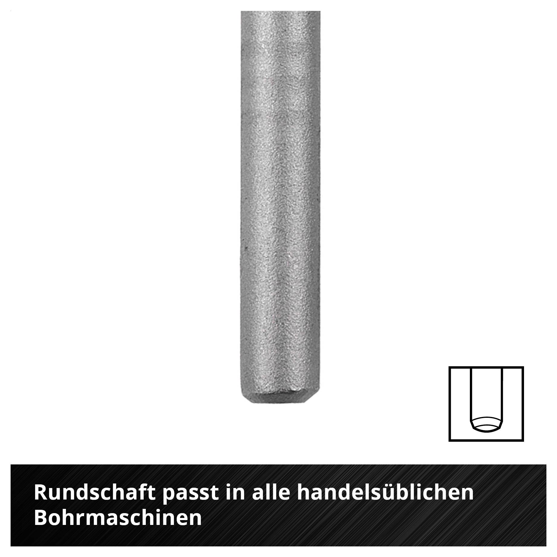 Rundschaft-Bohrer mit Schaft für alle handelsüblichen Bohrmaschinen.