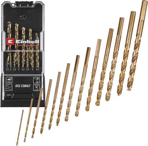 Einhell 249013 HSS-Co Metall-Spiralbohrer-Set 1.5 mm, 2 mm, 2.5 mm, 3 mm, 3.2 mm, 3.5 mm, 4 mm, 4.5