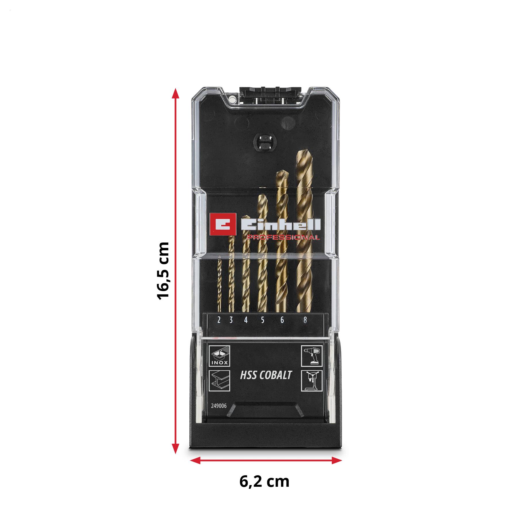 Einhell 249013 HSS-Co Metall-Spiralbohrer-Set 1.5 mm, 2 mm, 2.5 mm, 3 mm, 3.2 mm, 3.5 mm, 4 mm, 4.5 mm, 4.8 mm, 5 mm, 5.5 mm