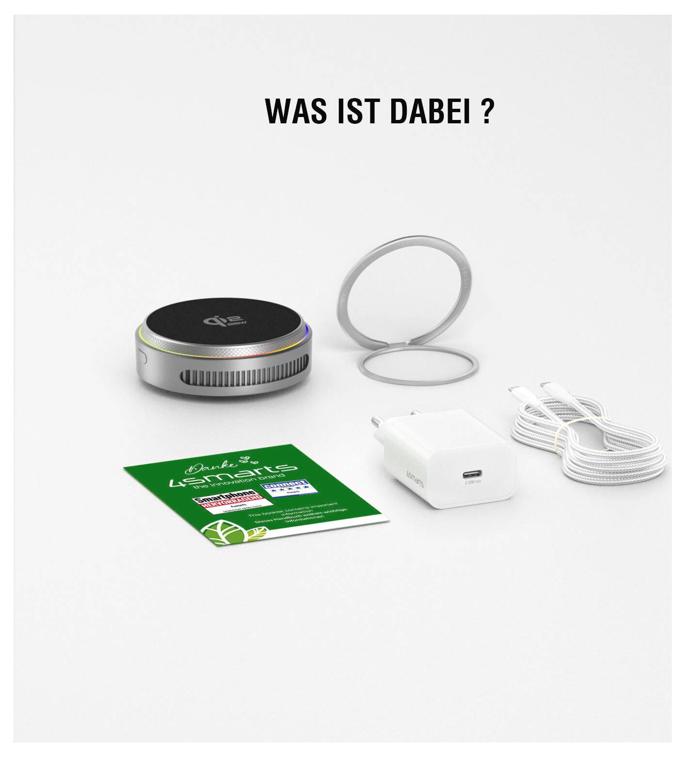 Produktinhaltsabbildung mit der Beschriftung „WAS IST DABEI?