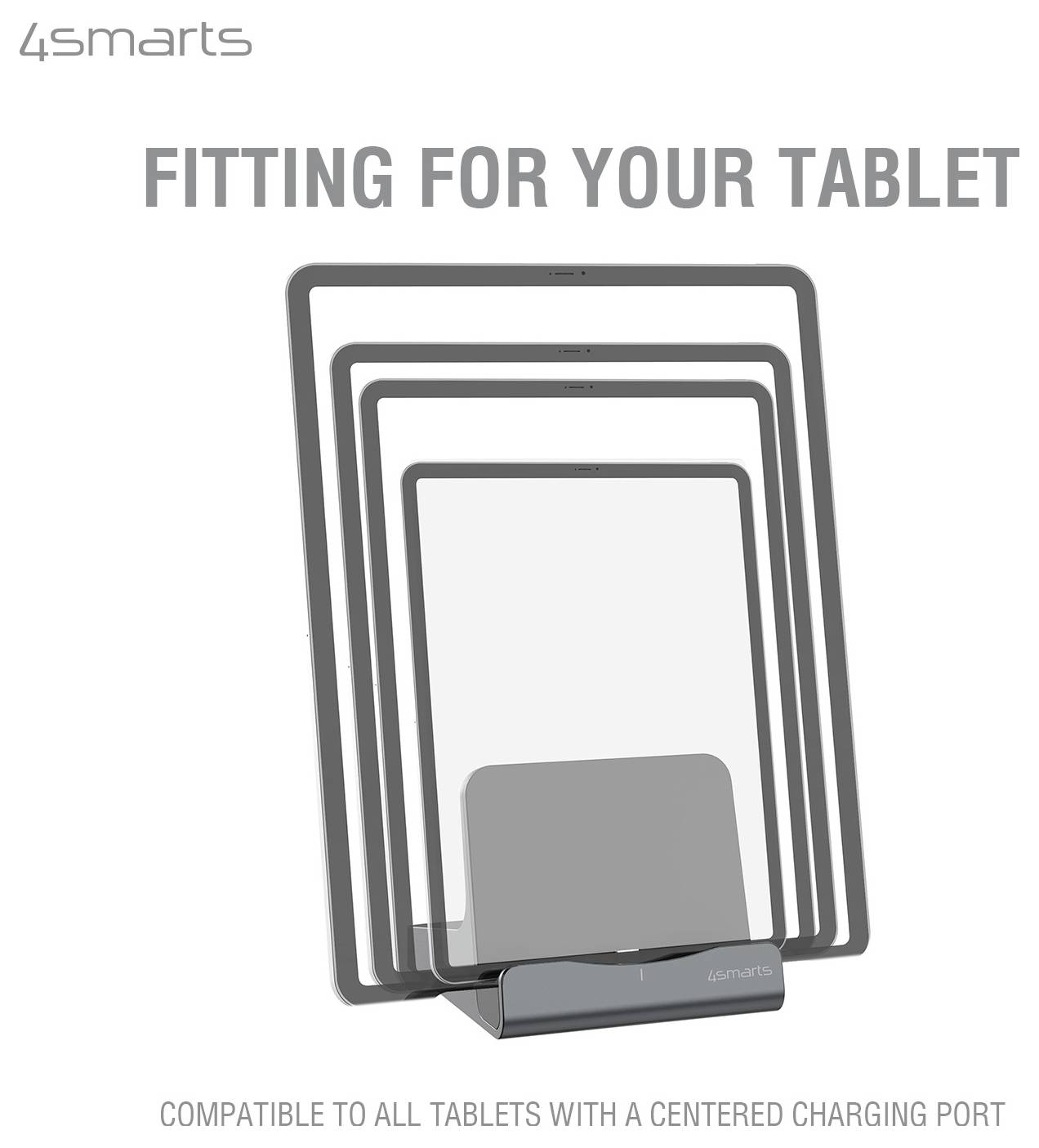 Werbebild mit einem 4smarts-Tablet-Ständer mit der Bezeichnung 