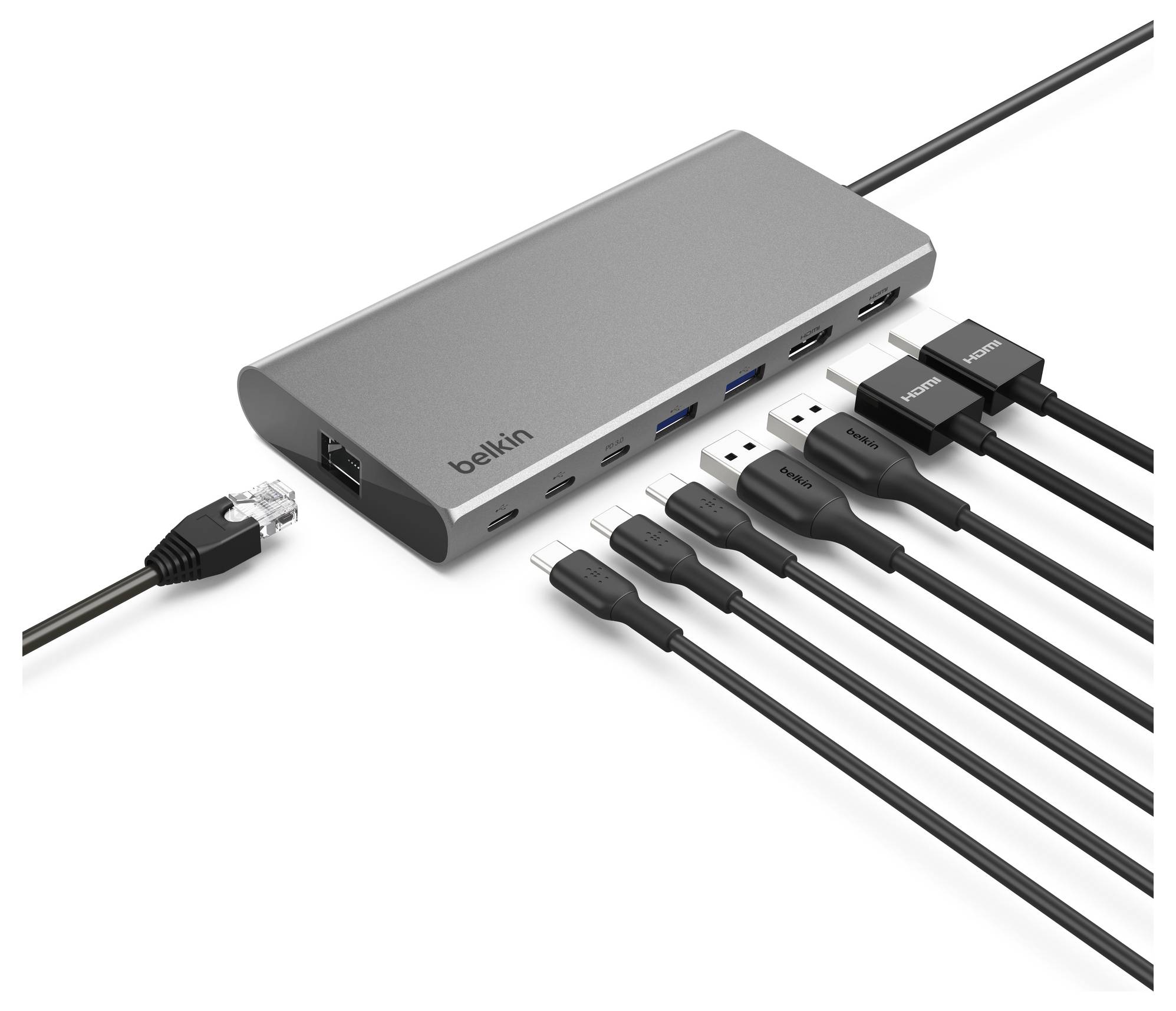 Belkin CONNECT 8-in-1 Dual Display Core Hub - Dockingstation