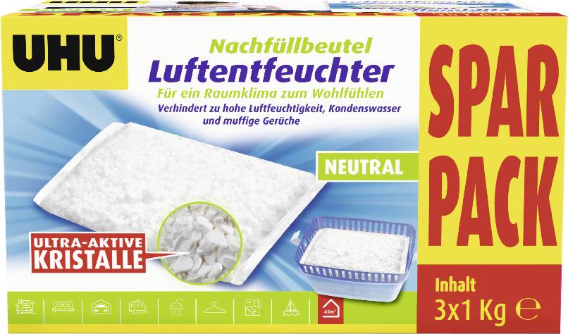 UHU Nachfüllpack Entfeuchter-Kristalle, „SPAR PACK