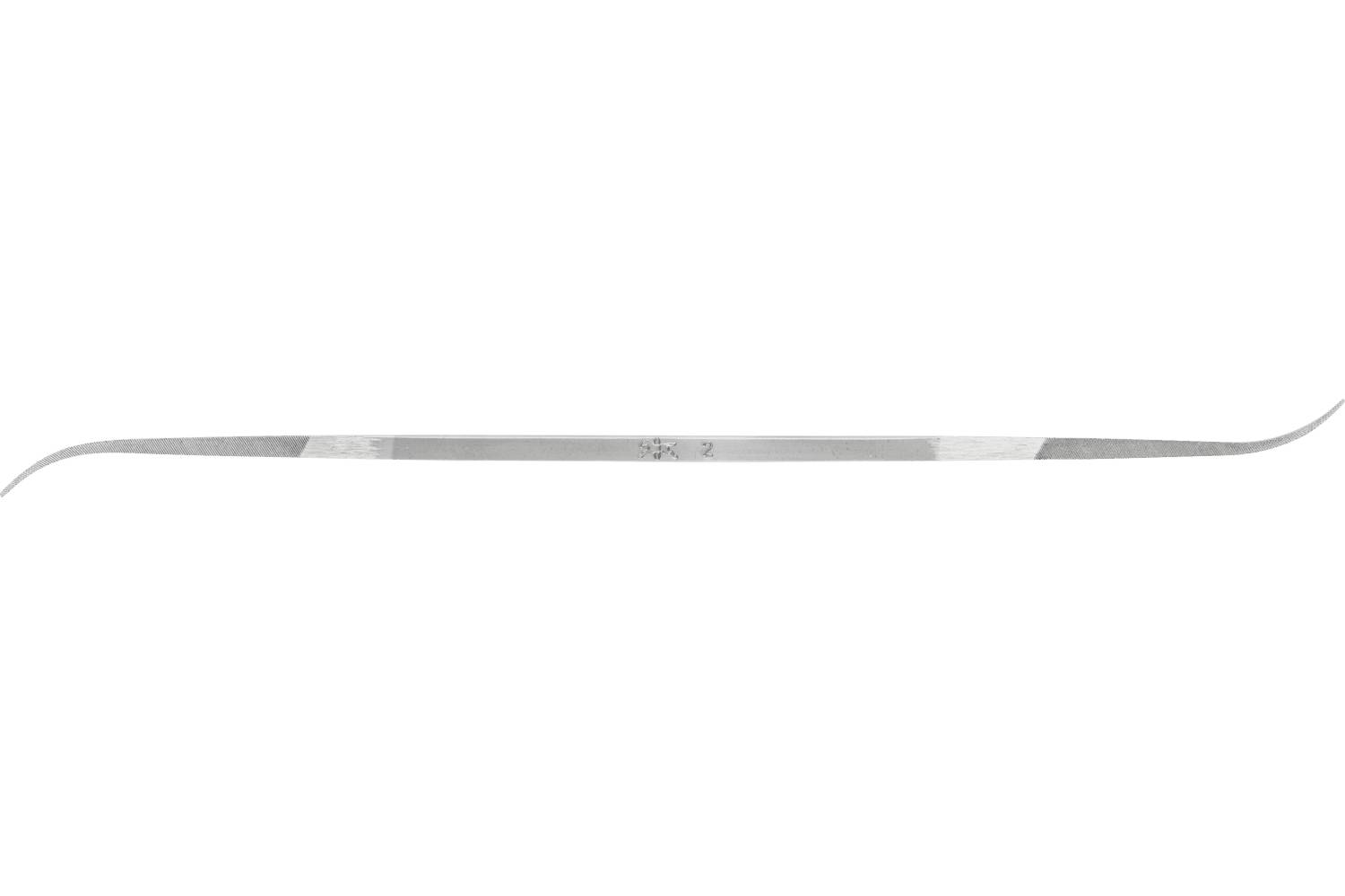 A slim silver metal tweezer or forceps shown horizontally on a white background.