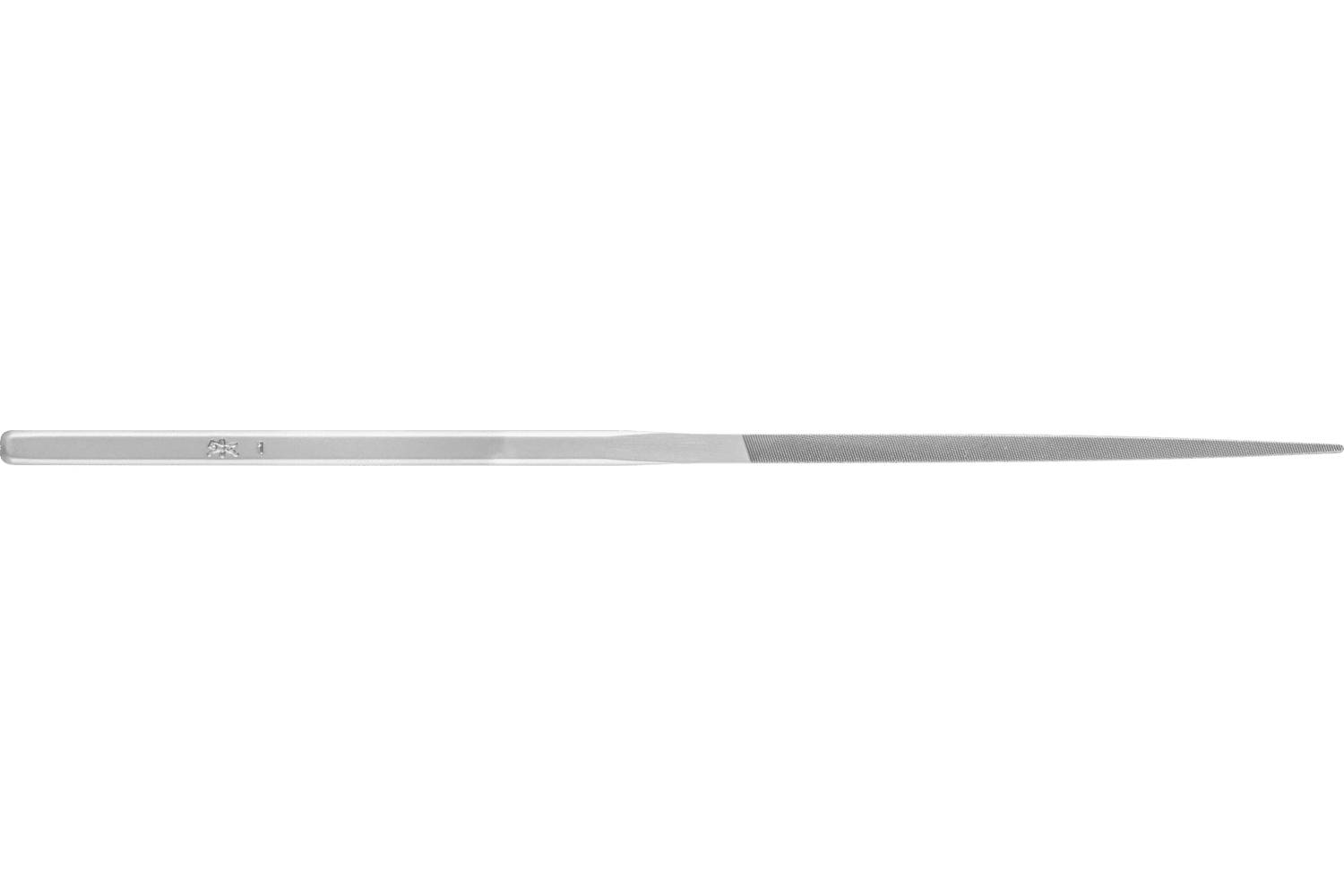 Slim silver metal file or nail file shown horizontally on a white background.