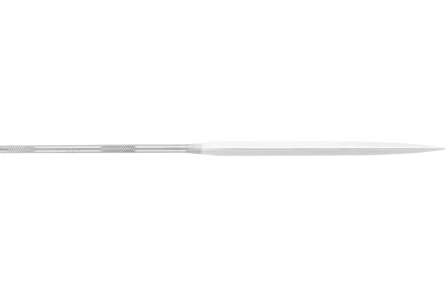 A slender silver surgical scalpel with a pointed blade shown horizontally on a white background.