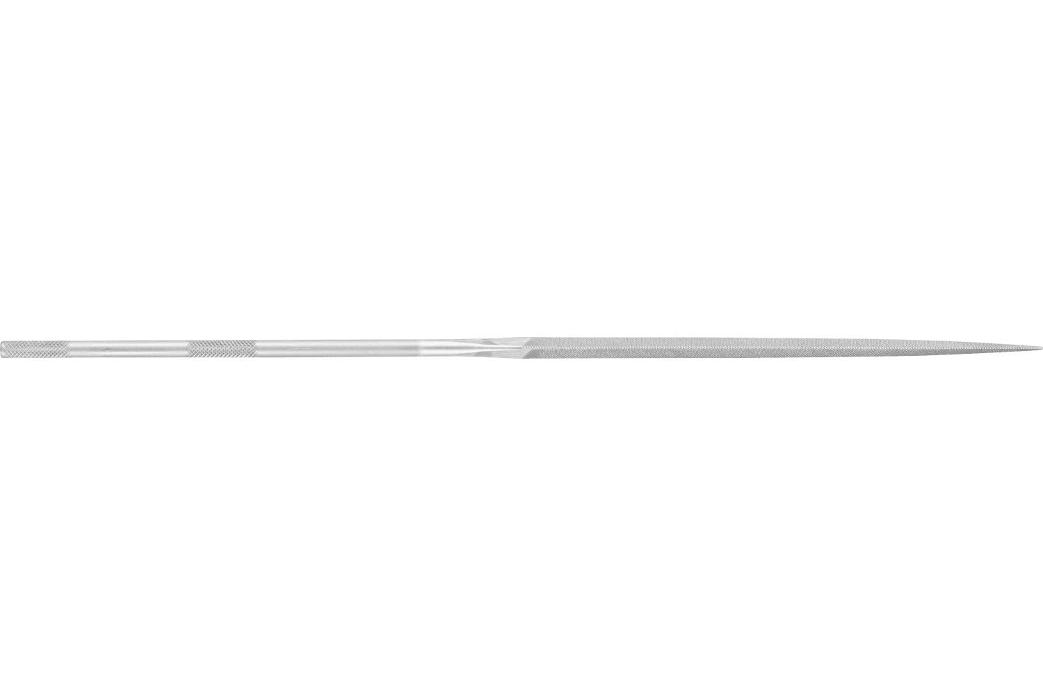 A long, thin metallic needle or pin shown horizontally on a plain white background.