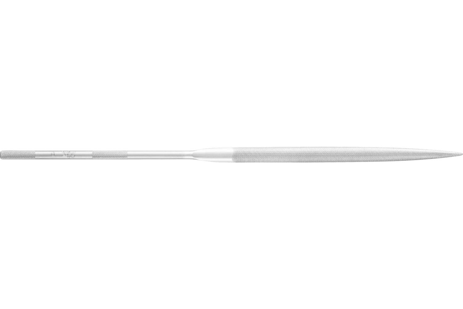 A long, slender silver metal tool with a narrow handle and pointed tapered tip, shown horizontally on a white background.