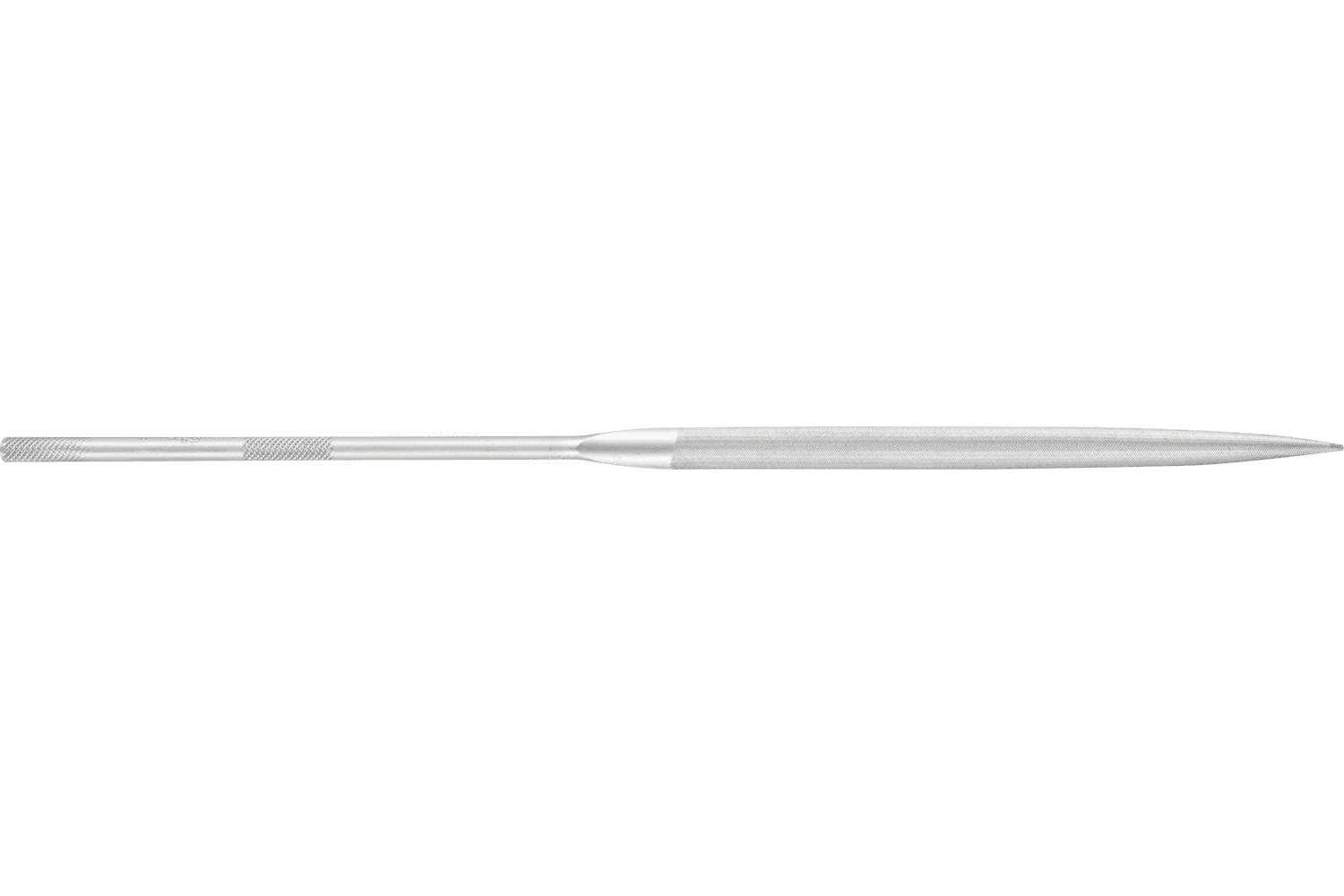 A slim silver precision tool with a textured grip and tapered pointed tip, shown horizontally on a plain white background.