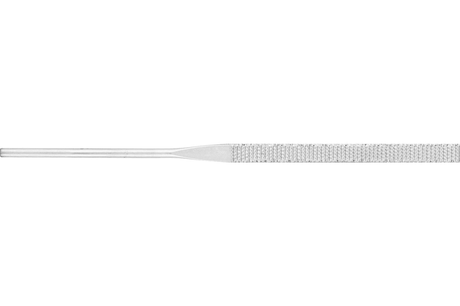 A silver, textured hand file or rasp shown horizontally on a white background.
