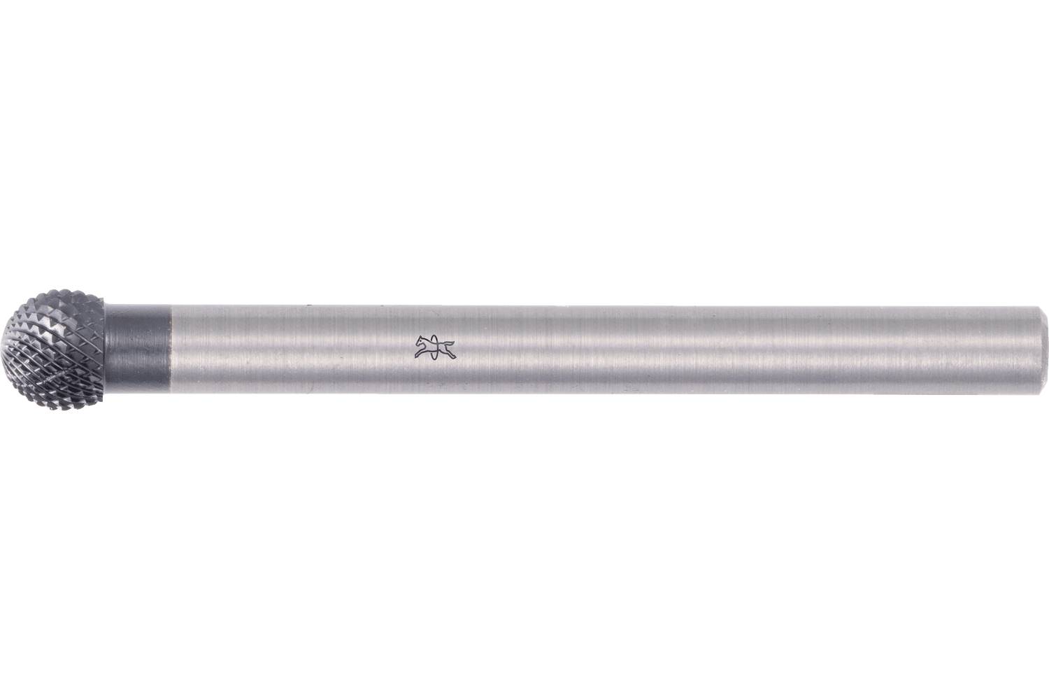 Metal cylindrical hand tool with a textured spherical head on the left, shown isolated on a white background.