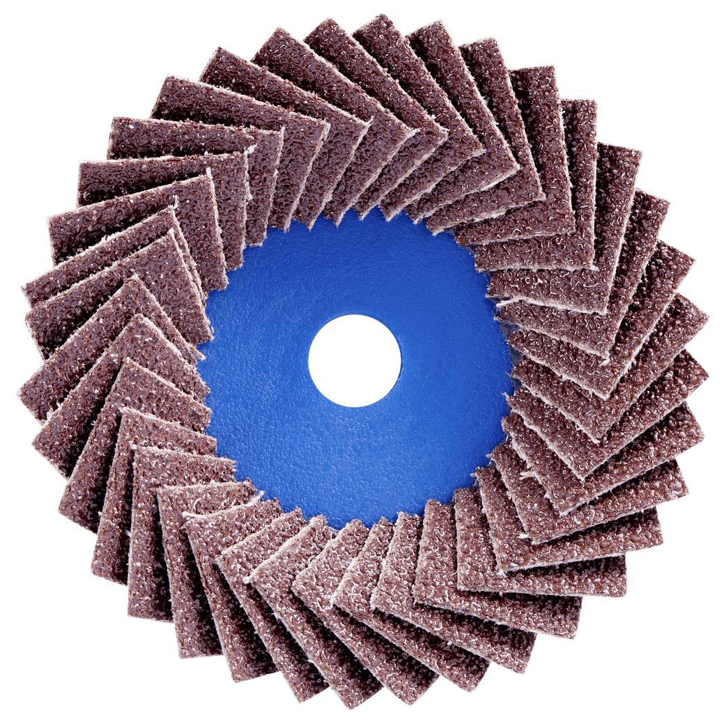Blaues PFERD POLIFAN FLEXY Schleifteller mit Fächerschleifer-Etikettierung 50 mm, 2