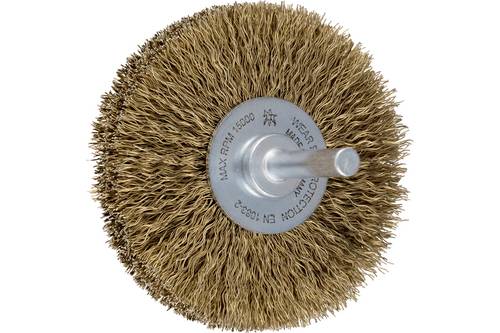 PFERD TOOLS Rundbürste ungezopft RBU Ø70x15 mm Schaft-Ø6 mm vermessingter Stahl-Litzen